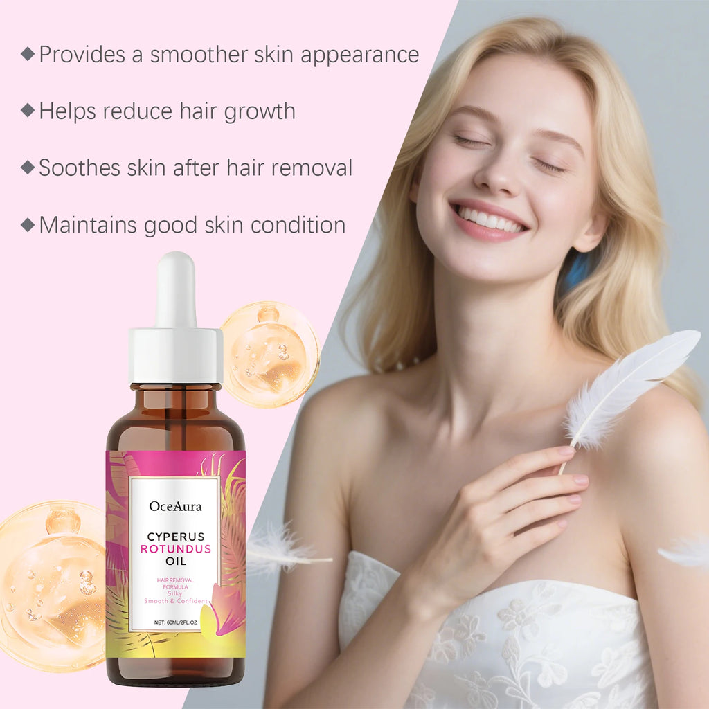 OceAura Cyperus Rotundus Oil for Hair Removal Soft Smooth Skin Care Deep Hydration Anti Hair Growth Inhibition After Shave Oil
